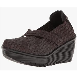 Bernie Mev Cleopatra Wedge Pump NEW Womens 10 Chocolate Brown Shimmer 2.75” Heel